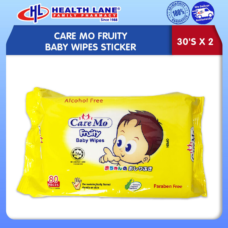 CARE MO FRUITY BAYI TISSUE LEMBAP STICKER 30'S X 2 (C)
